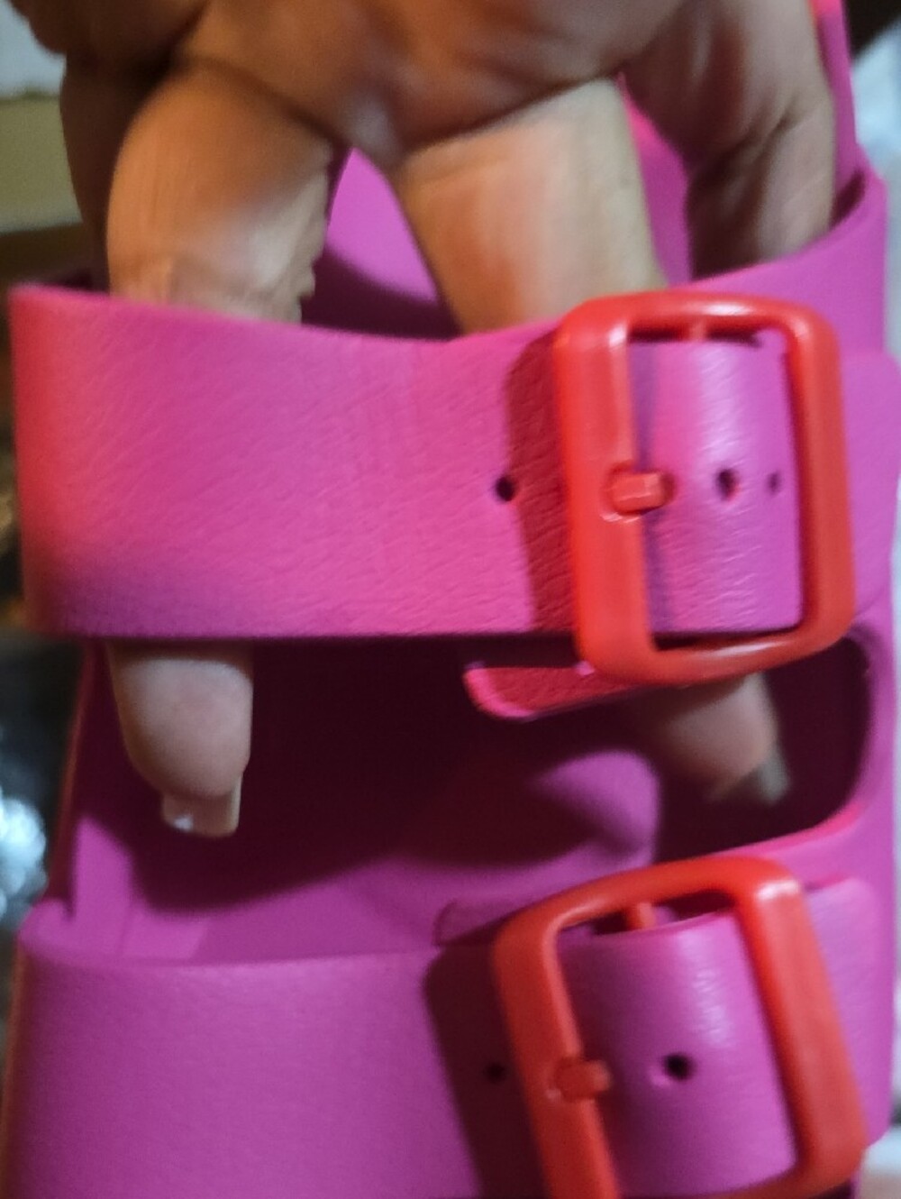 Lyla Double Buckle Sliders Size 7 USA - Picture 7 of 8